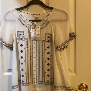 White Joie embroideried shirt